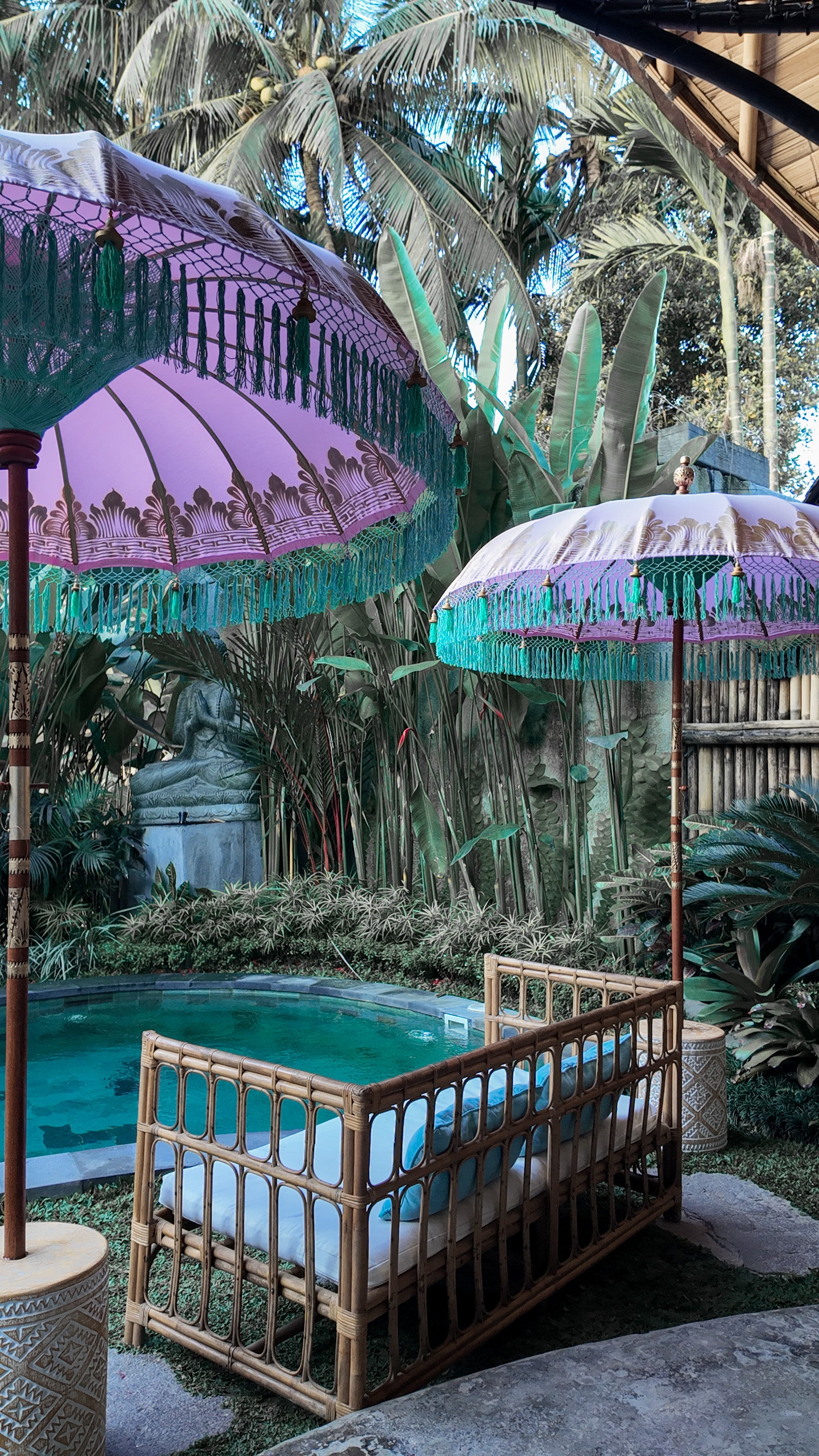 bali patio umbrella Teak Kaya Handmade in Bali Bali Outdoor Umbrella Garden Patio