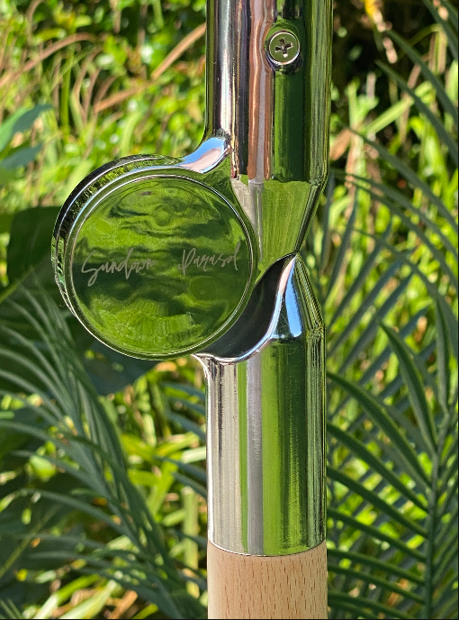 'The Elodie' Lemon Yellow and White Boho Striped Print Vintage Garden  Parasol Umbrella With Cotton Fringe