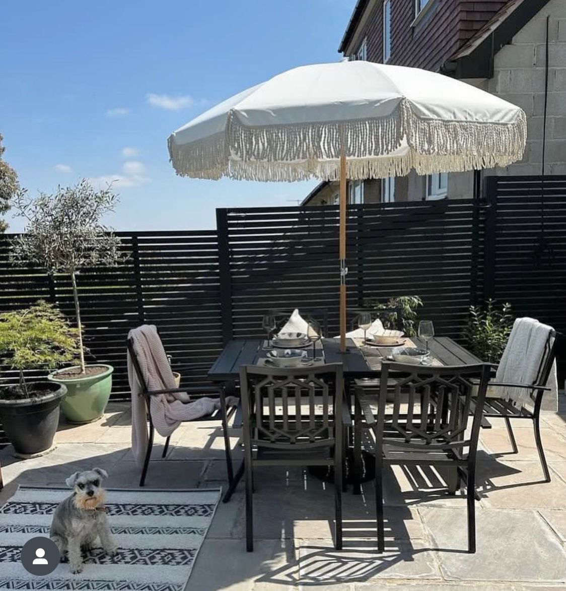 white parasol picture boho fringe style