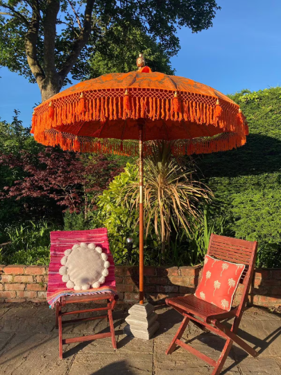 ‘The Lauryn' Orange Bali Parasol Sun Garden Umbrella
