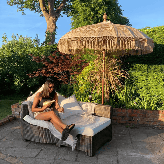 parasol brown beige balinese style