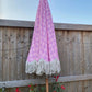 'The Zoe' Pink and Lilac Check Print Boho Parasol Umbrella Sun Garden Parasol