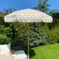 Beige White Fringe Parasol Umbrella Print