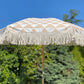 Beige White Neutral Parasol Umbrella Close Up