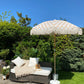 Beige White Parasol Umbrella Garden 