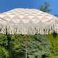 White Neutral Beige Garden Umbrella Close Up Picture