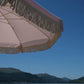 'The Camille' Pastel Pink and White Striped Candy Cane Design Print Boho Vintage Garden Sun Parasol Umbrella