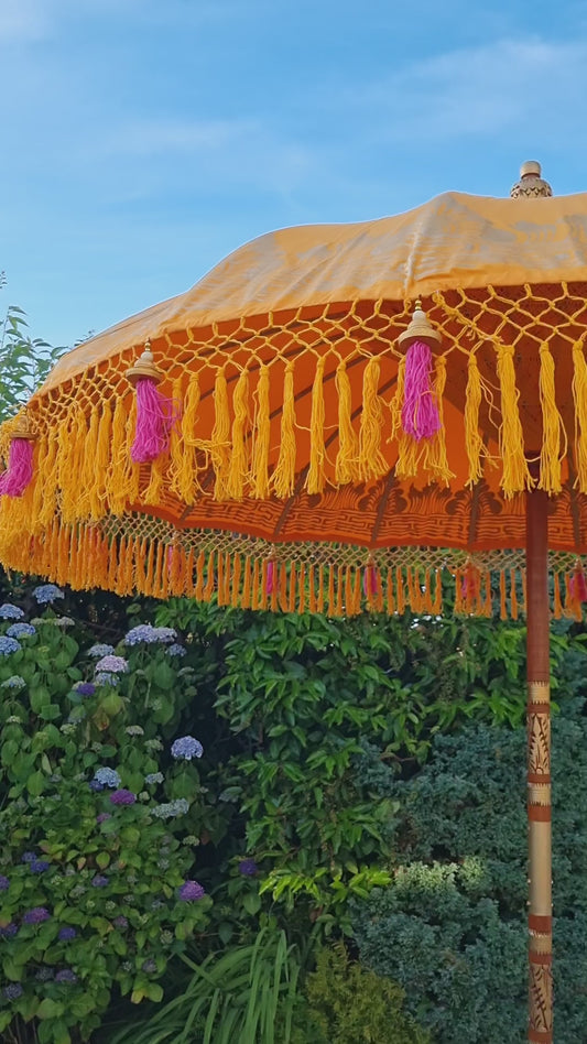 PRE ORDER 'The Farrah' Orange and Pink Bali Sun Parasol Garden Umbrella