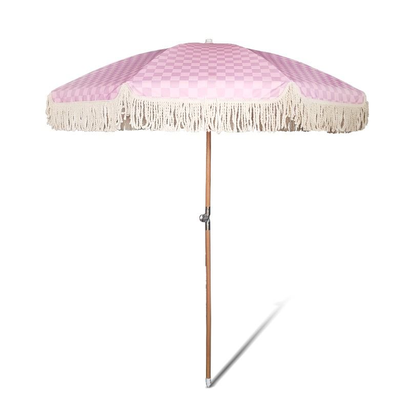 pastel pink and lilac geometric print parasol